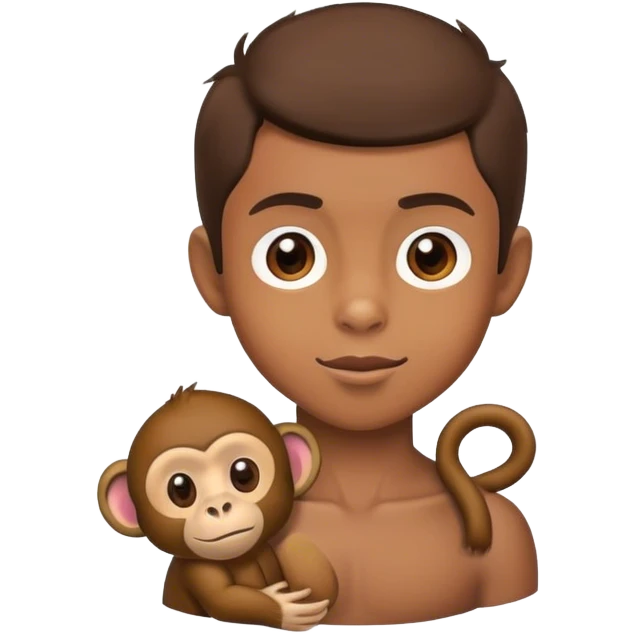 a handsome boy with monkey emoji