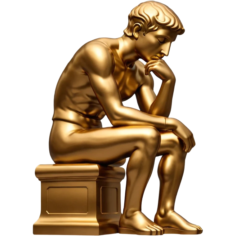 simple minimalistic the thinker statue emoji