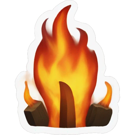 Sign of the horns in fire emoji
