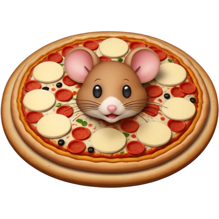 une souris sur une pizza emoji