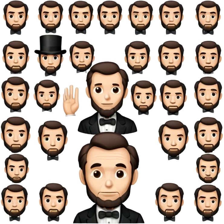 multiple abe emojis with different expressions emoji