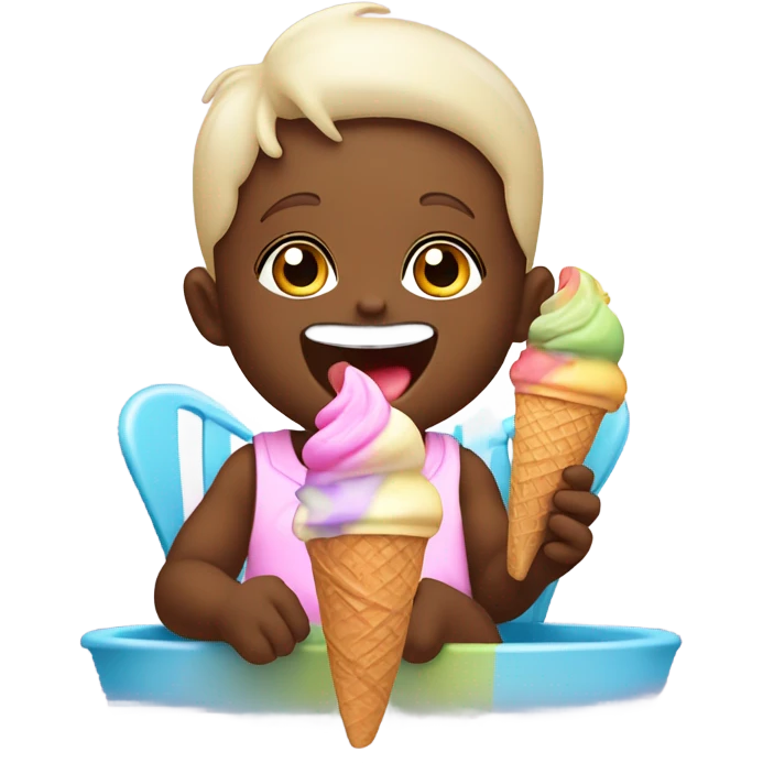 Baby eating ice cream  emoji