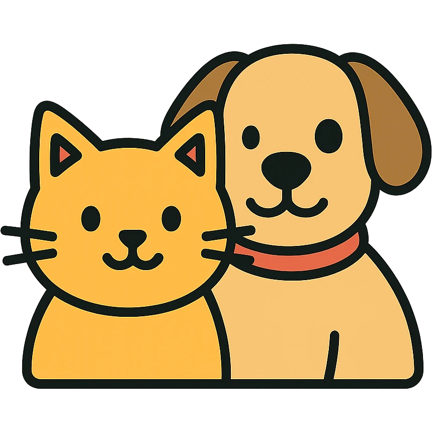 the cat and dog icon emoji