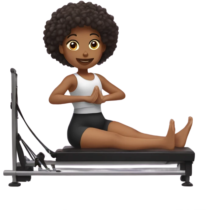 Girl doing reformer Pilates  emoji