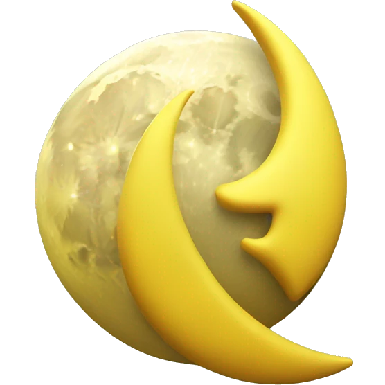 3d yellow crest Moon emoji