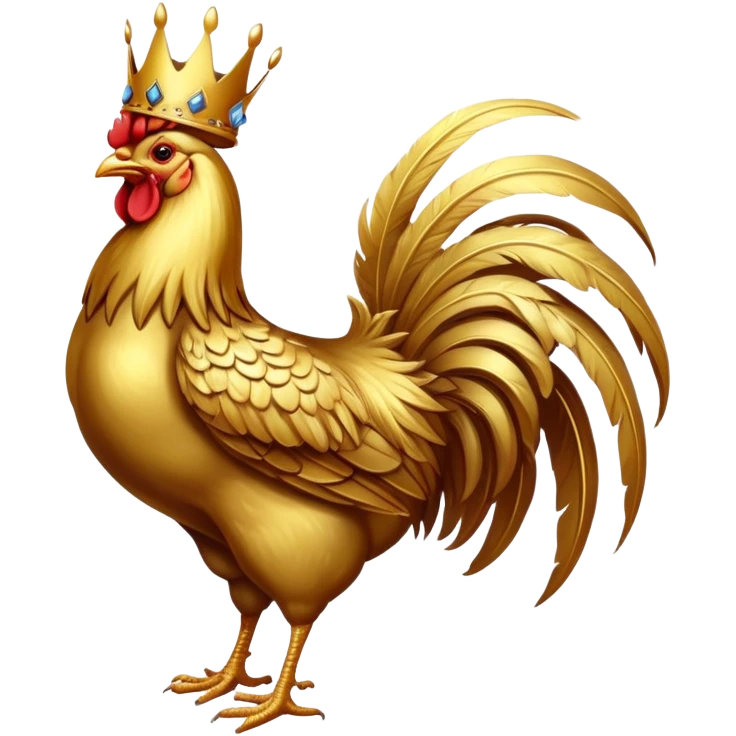 rooster with a crown emoji