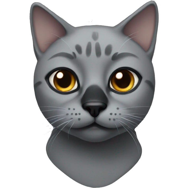 grey cat with black nose emoji