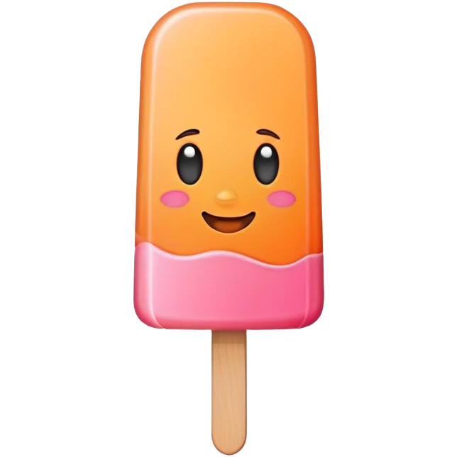 Peach shaped popsicle emoji