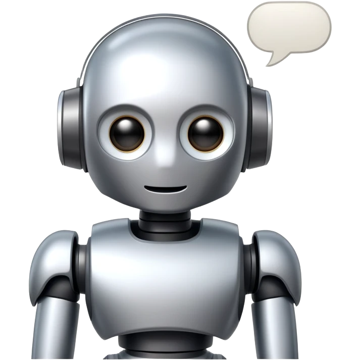AI robot with speech bubble that has no filters or restrictions emoji