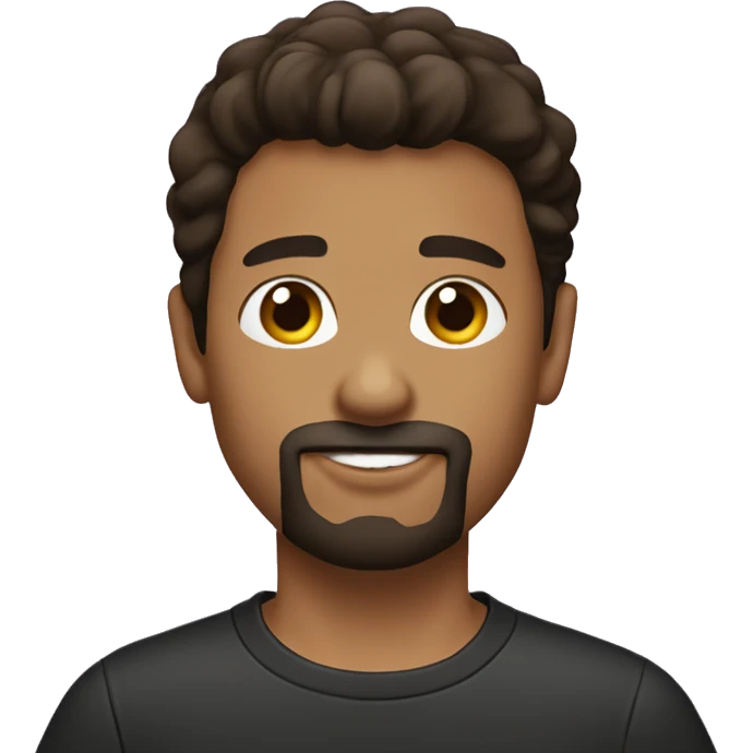 dark brown hair boy with goatee beard wearing i heart NY shirt emoji
