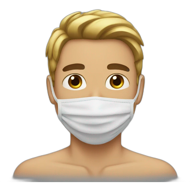 man with face mask shirtless emoji emoji