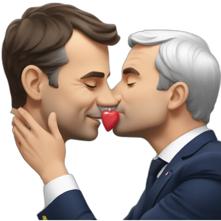 Darmanin kissing macron emoji