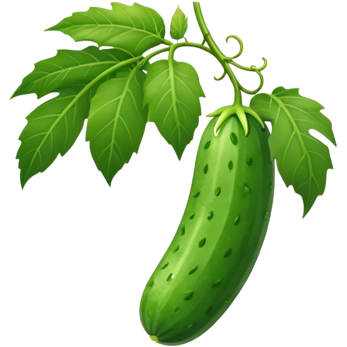 cucumber hangs on a palm branch emoji