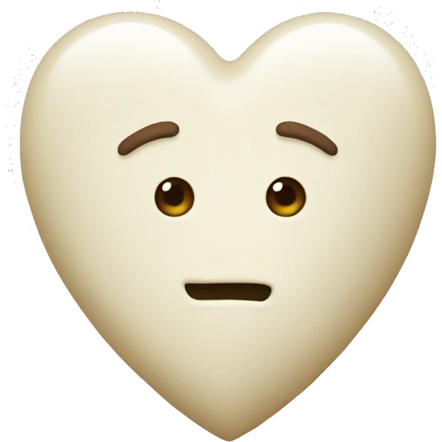 Cream heart emoji
