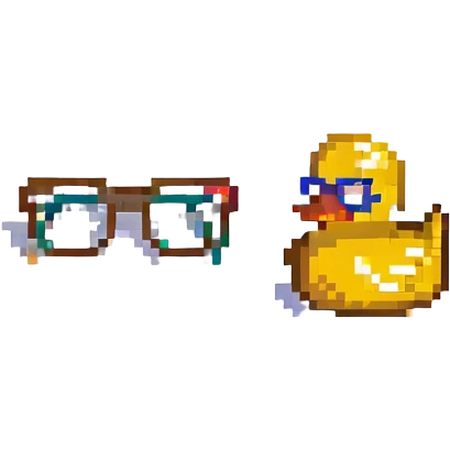 Rubber duck wearing tiny glasses emoji