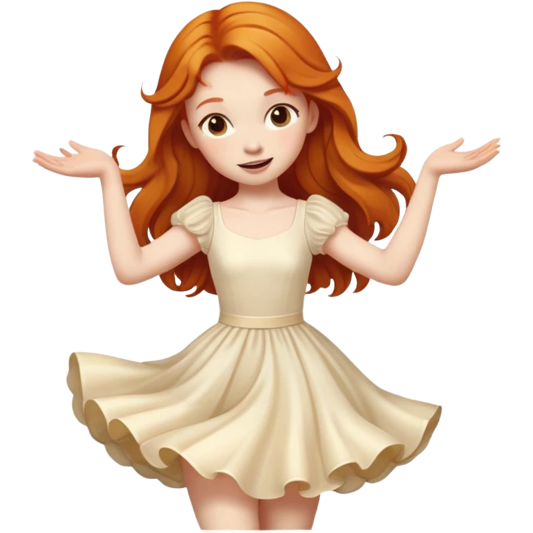 Ginger girl Dancing cream  emoji