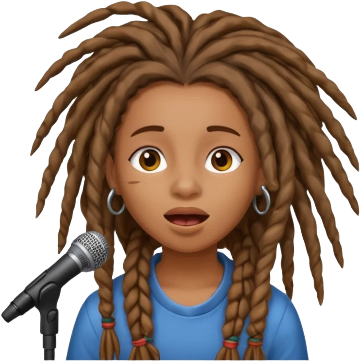 emoji de chica con rastas cantando emoji