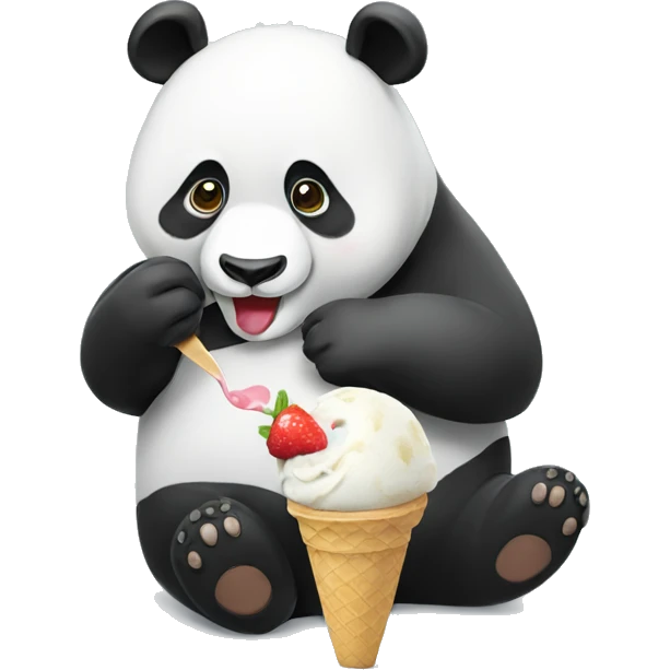 Panda eating ice cream emoji