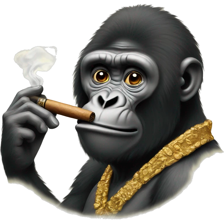 gorrila smoking cigar emoji