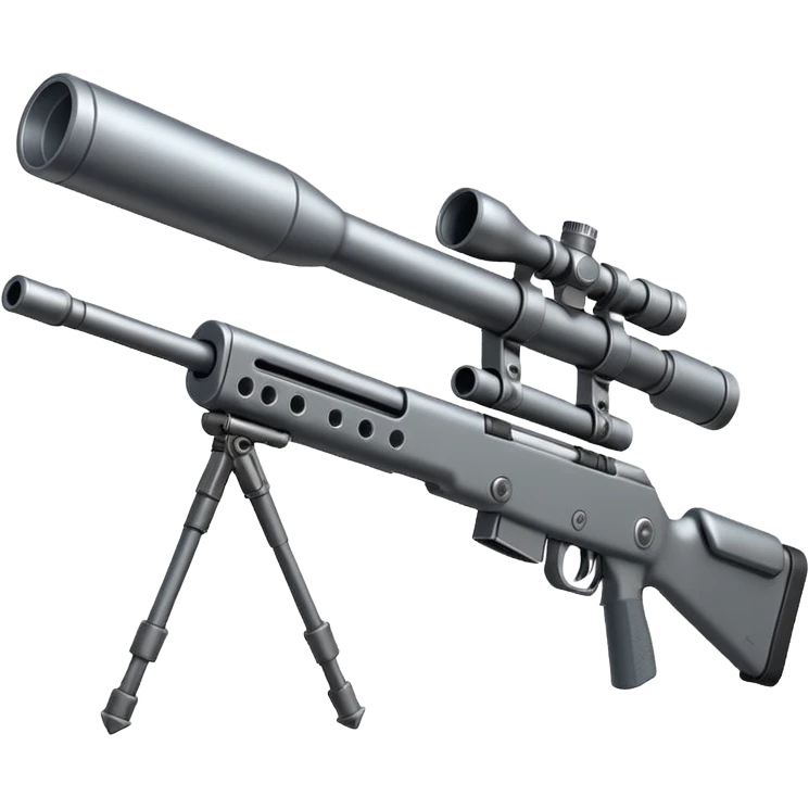 tiny sniper rifle with ICBM warhead tip emoji