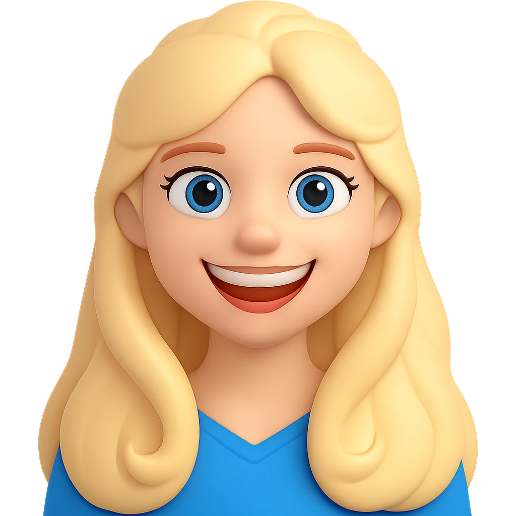 Make her smile wider in the style of 3D emoji with transparent background. The original style '3d-emoji' does not support editing, so using the general style to respect the 3D emoji look. emoji