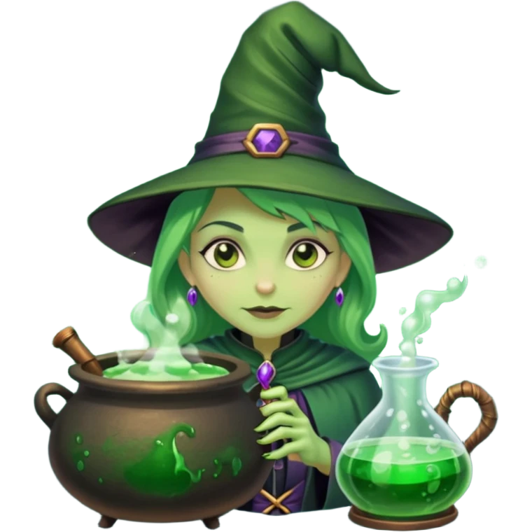 green witch cooking potion emoji
