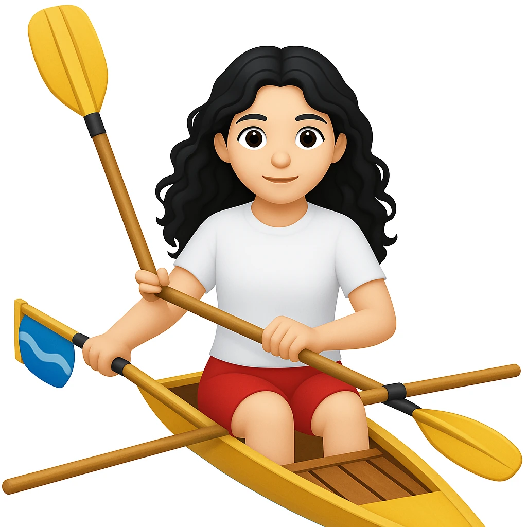 Make the girl's outfit red shorts and a white short-sleeved t-shirt in the style of apple style emojis emoji