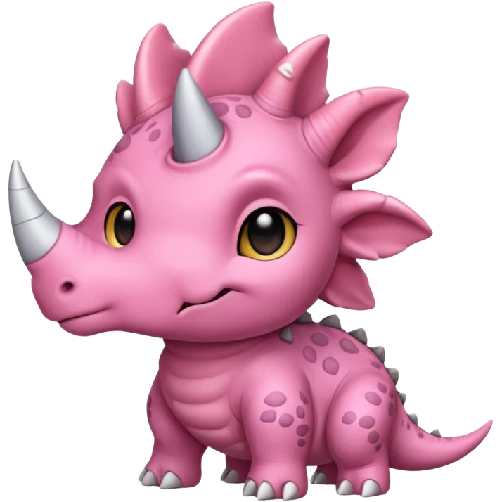 Triceratops cute pink kawei  emoji