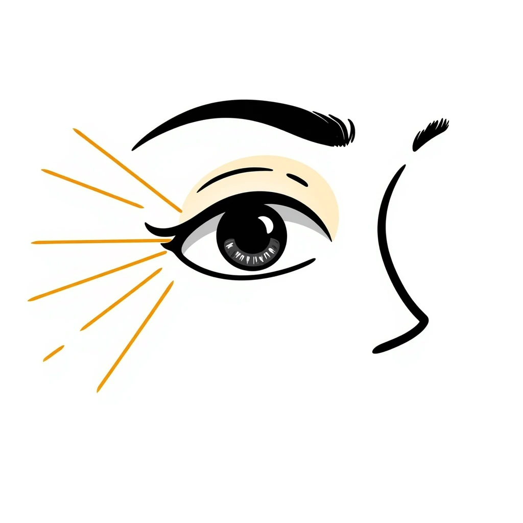 A normal human eye emitting a golden ray that touches normal human skin, showing renewal and regeneration emoji