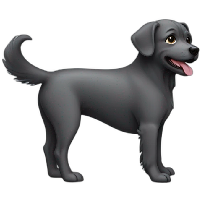 small-dark-grey-dog-standing-upright emoji