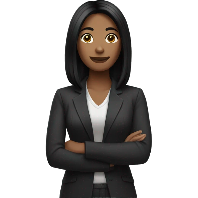 Women with shoulder length black hair  emoji