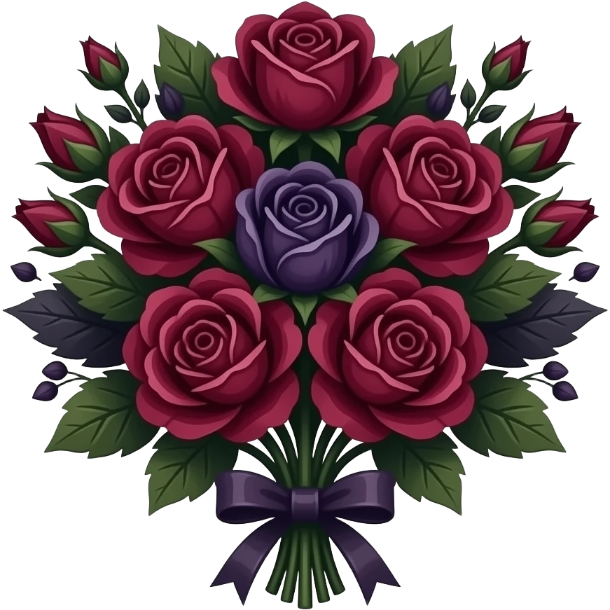 Goth Flower bouquet emoji