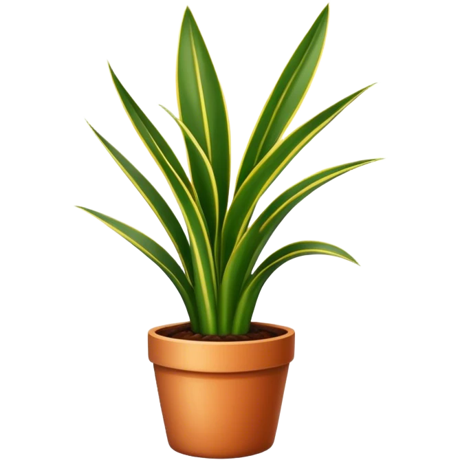 Snake plant in regular pot with no background emoji