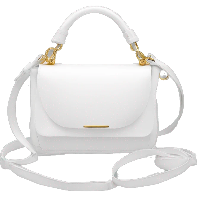 all white luxurious shoulder bag with white strap emoji