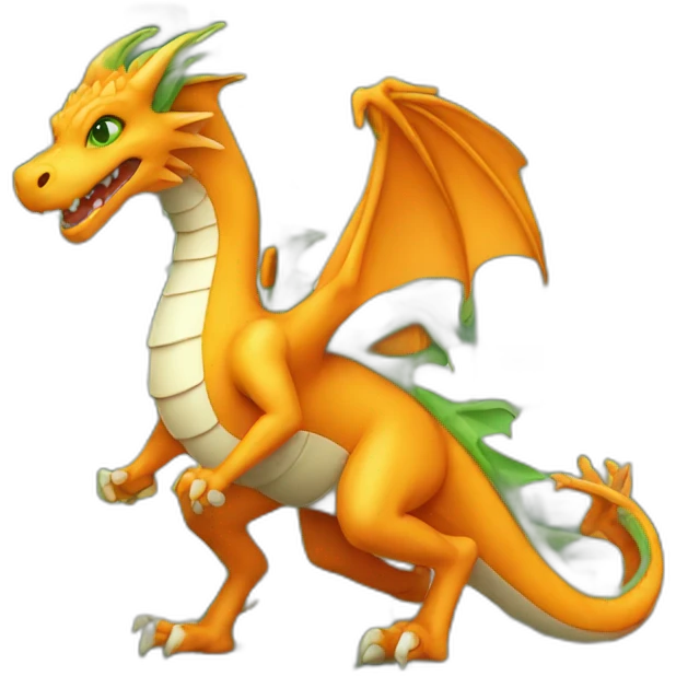 Orange dragon Green eyes playing chess emoji