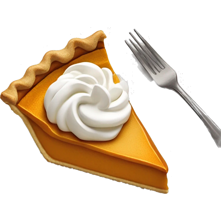 Slice of pumpkin pie with dollop of whipped cream on top emoji