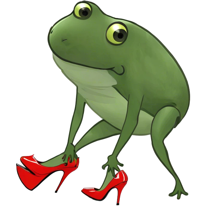 Bufo wearing high heels  emoji