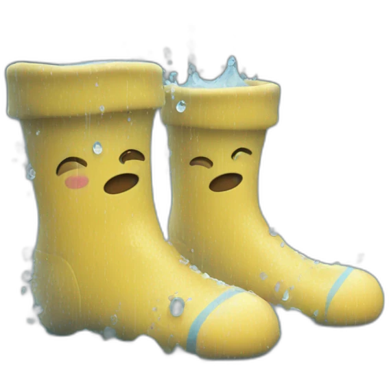 Two feet wearing socks Soaking wet from the rain emoji