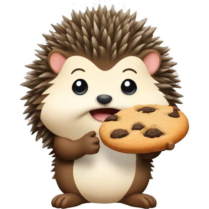 Hedgehog eating a cookie emoji