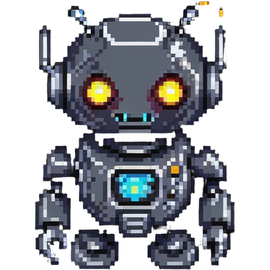 space robot with glowing eyes emoji