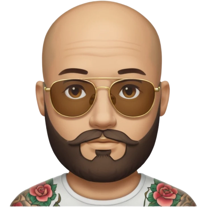   tattooed baldies with  sun glass with bearded emoji