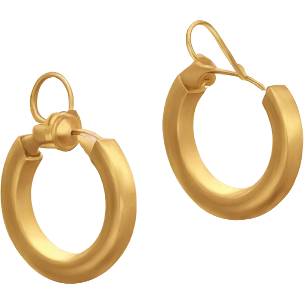 minimal gold hoop Earrings closeup emoji