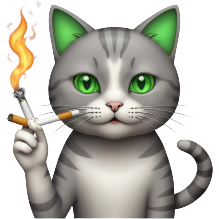 cat hitting a cigarette  emoji
