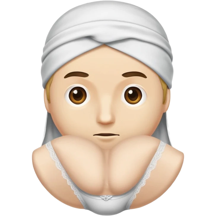 Мужчина с женскими трусами на голове emoji