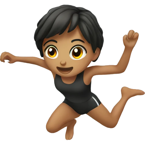 girl diving into rice emoji