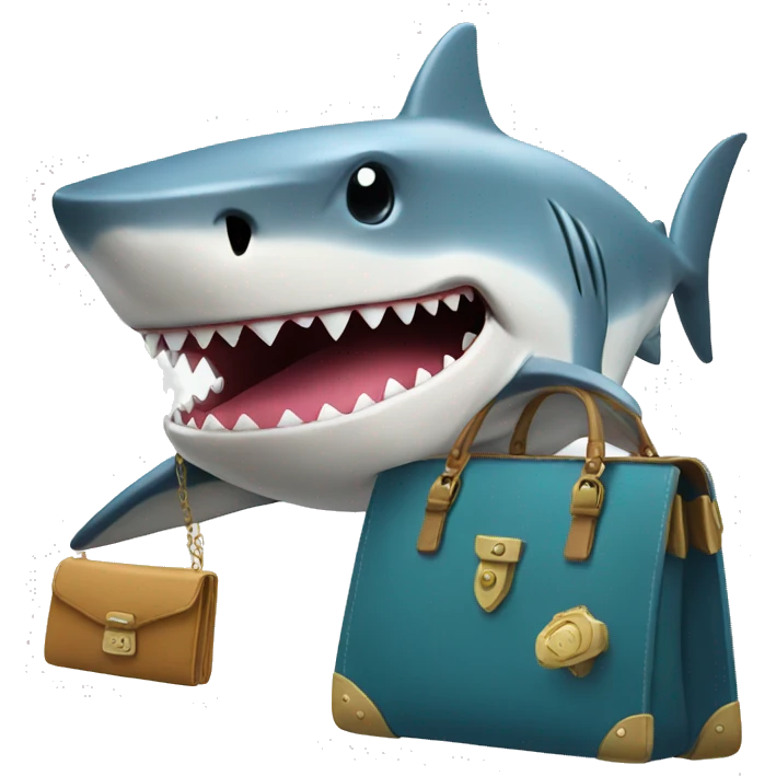Shark with a purse emoji