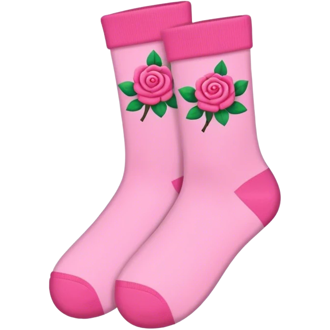  cute socks in rose pink color emoji