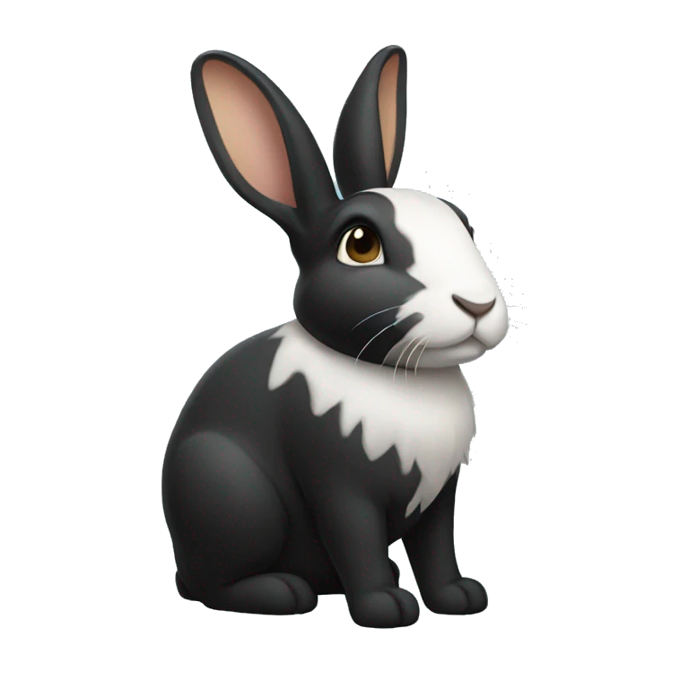 Conejo negro y blanco  emoji