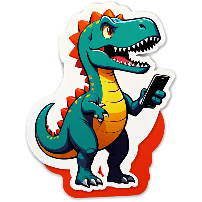 Dinosaur selling phones  emoji