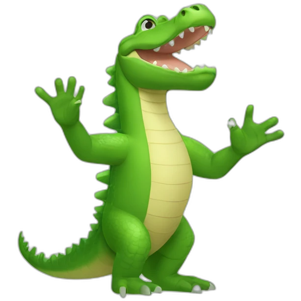 alligator high five emoji